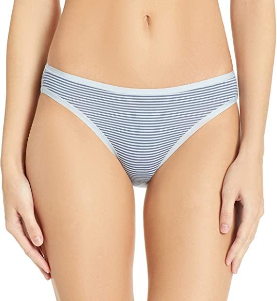 AMAZON ESSENTIALS womens underwear Small / Blue/Navy Cotton Stretch Hi-Cut Brief Panty
