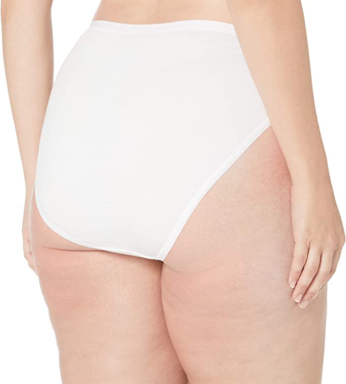 Plus-Size Hi-Cut Cotton Stretch Bikini Panty