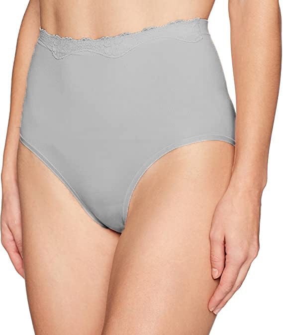 ARABELLA womens underwear Large / Silver Grey Seamless Hi-Waist Full Coverage Brief Panty