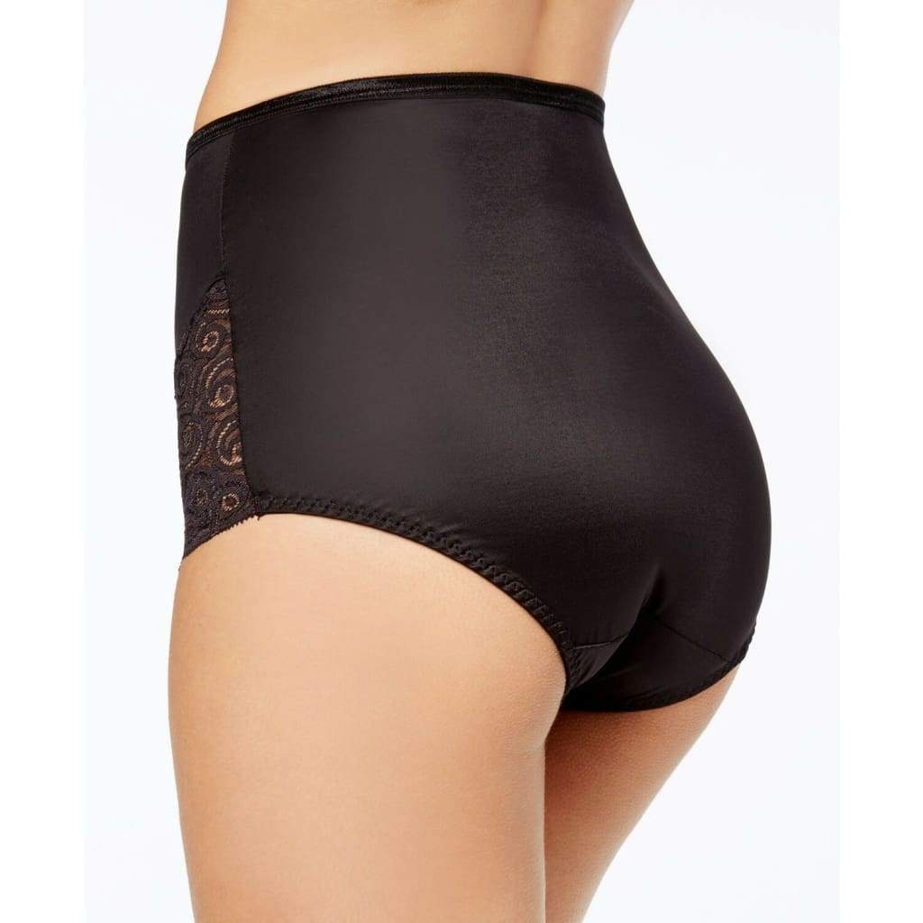 BALI womens underwear Large / Black Lace Inset Tummy Shape Brief Panties