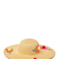 BETSEY JOHNSON Clothing Accessories One size / Sand BETSEY JOHNSON - Floral Bliss Paper Yarn Pom Pom Floppy Wide Hat