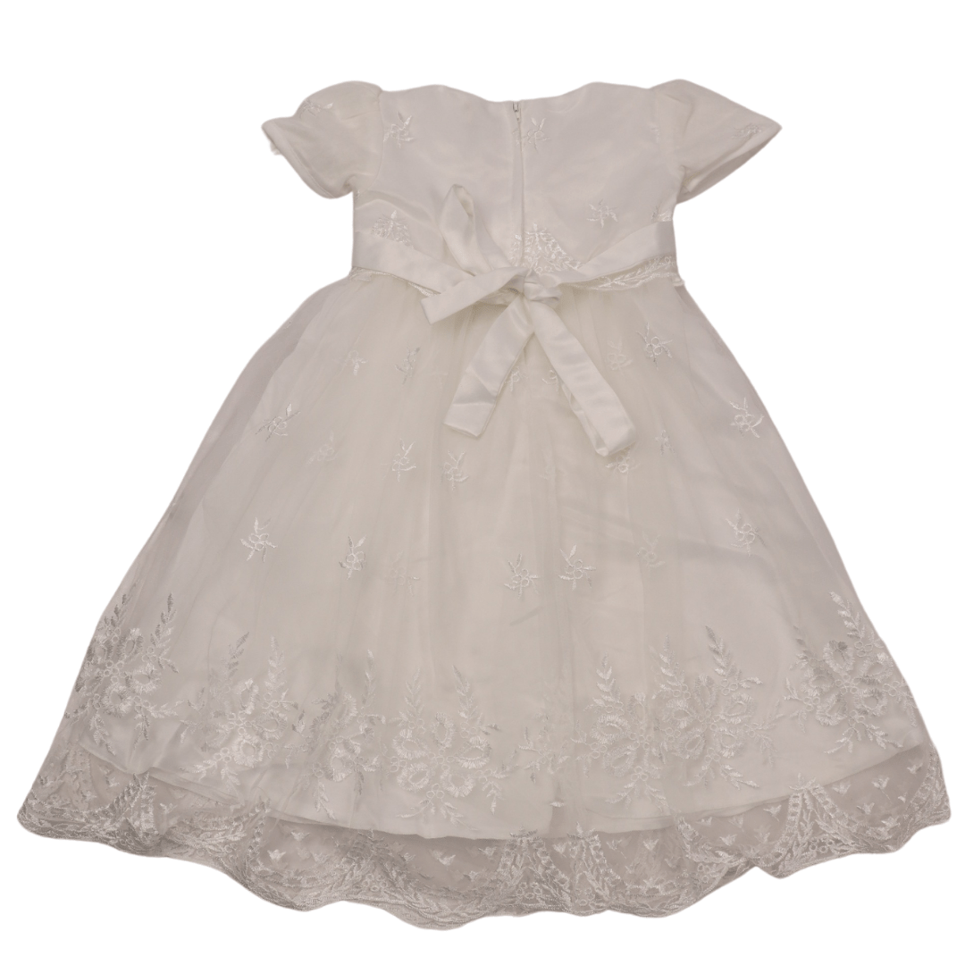 BRANDS & BEYOND Baby Girl 12 Month / White Baby- Short Sleeve Lace Dress