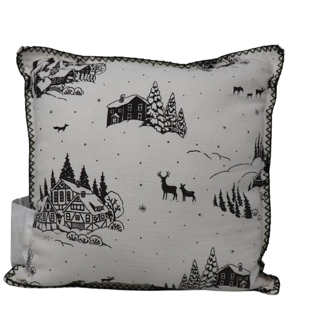 BRANDS & BEYOND Christmas Decoration 35.5cm x 35.5cm / Multi-Color Ski Lodge Pillow Christmas Decoration