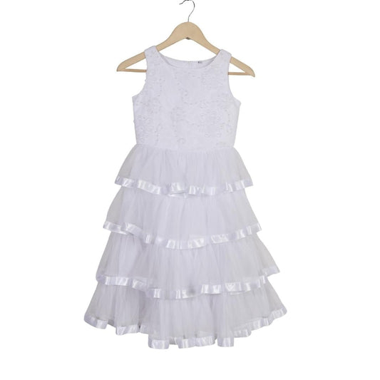 BRANDS & BEYOND Girls Dress L / White Ruffle Skirts Dress