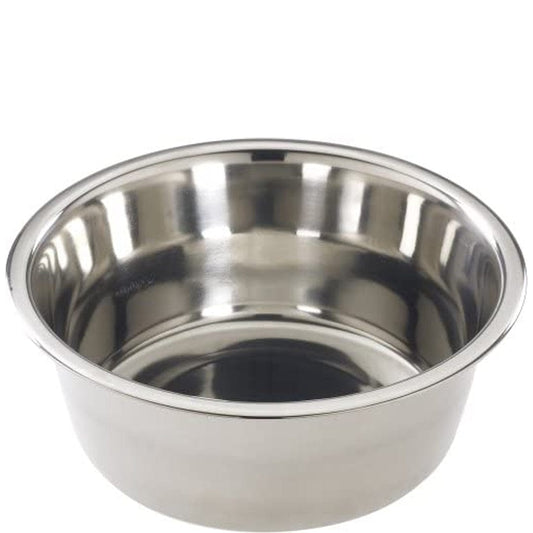 BRANDS & BEYOND Pet Supplies 17cm / Silver STAINLESS STEEL DOG BOWL WITH ANTI SJIDE RING - 17cm