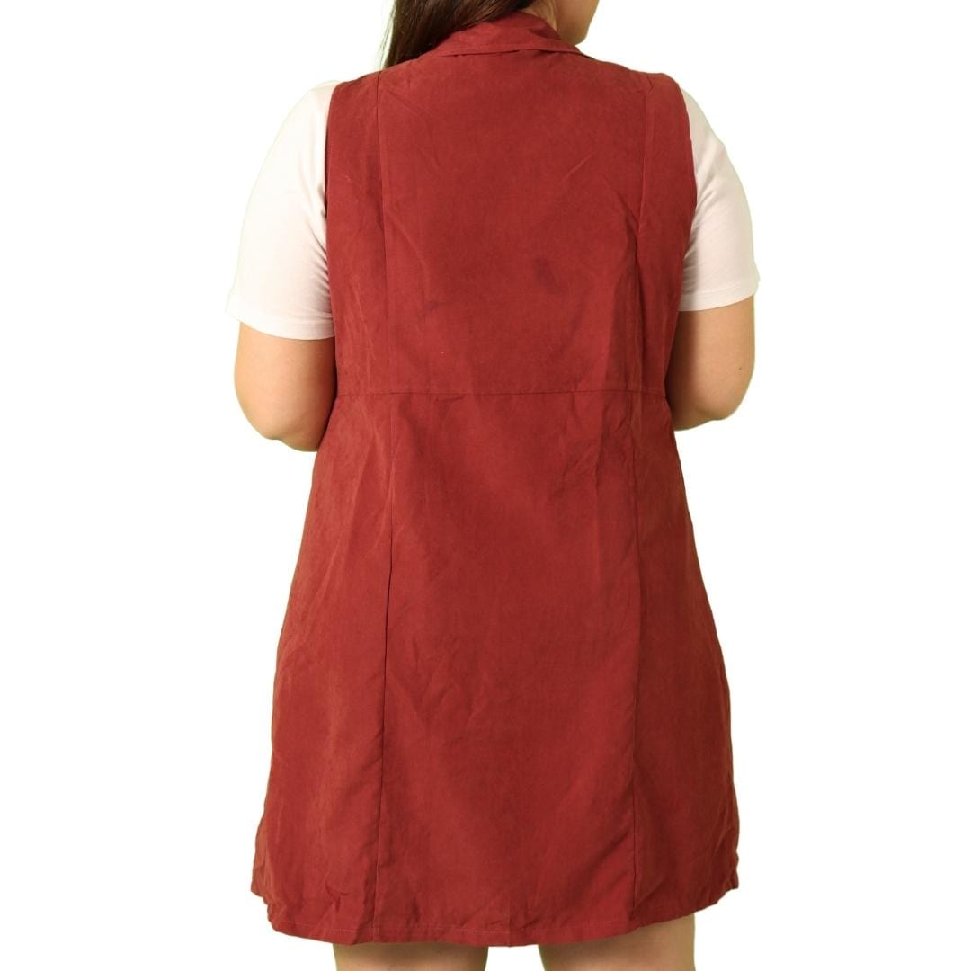BRANDS & BEYOND Womens Jackets XL / Red Open Long Vest