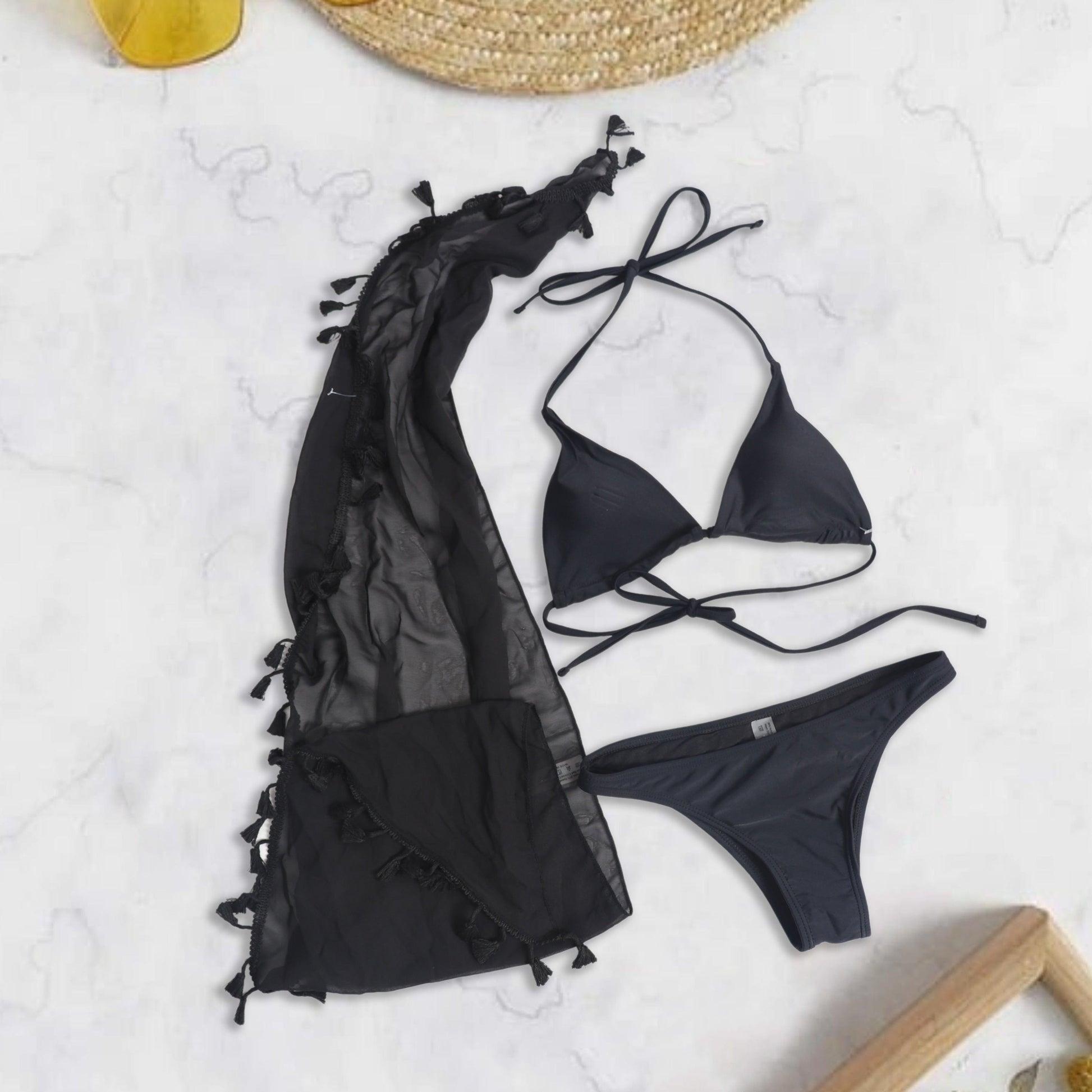 BRANDS & BEYOND Womens Swimwear S / Black Three Piece Swimsuit