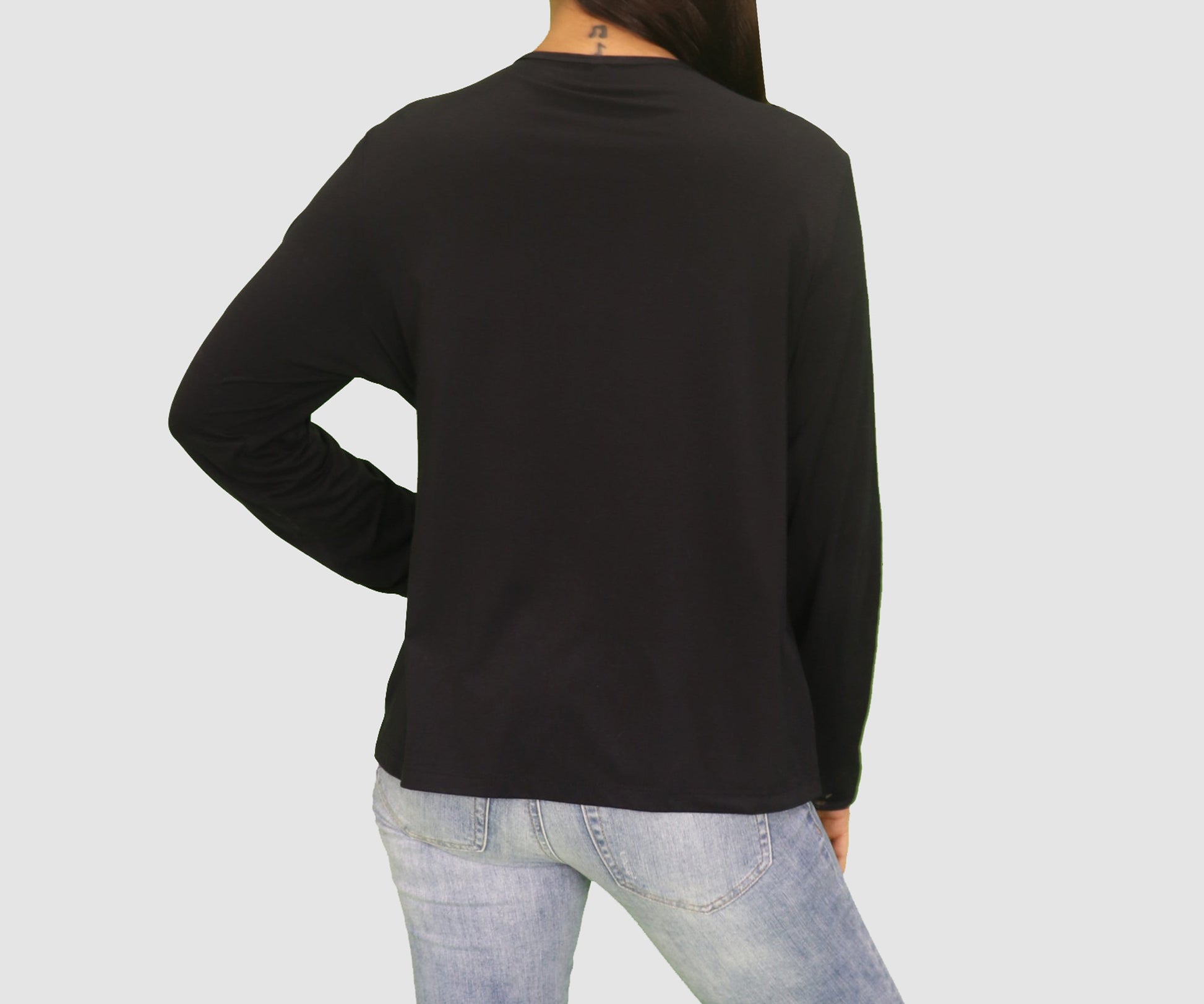 BRANDS & BEYOND Womens Tops Petite X-Large / Black Long Sleeve Top