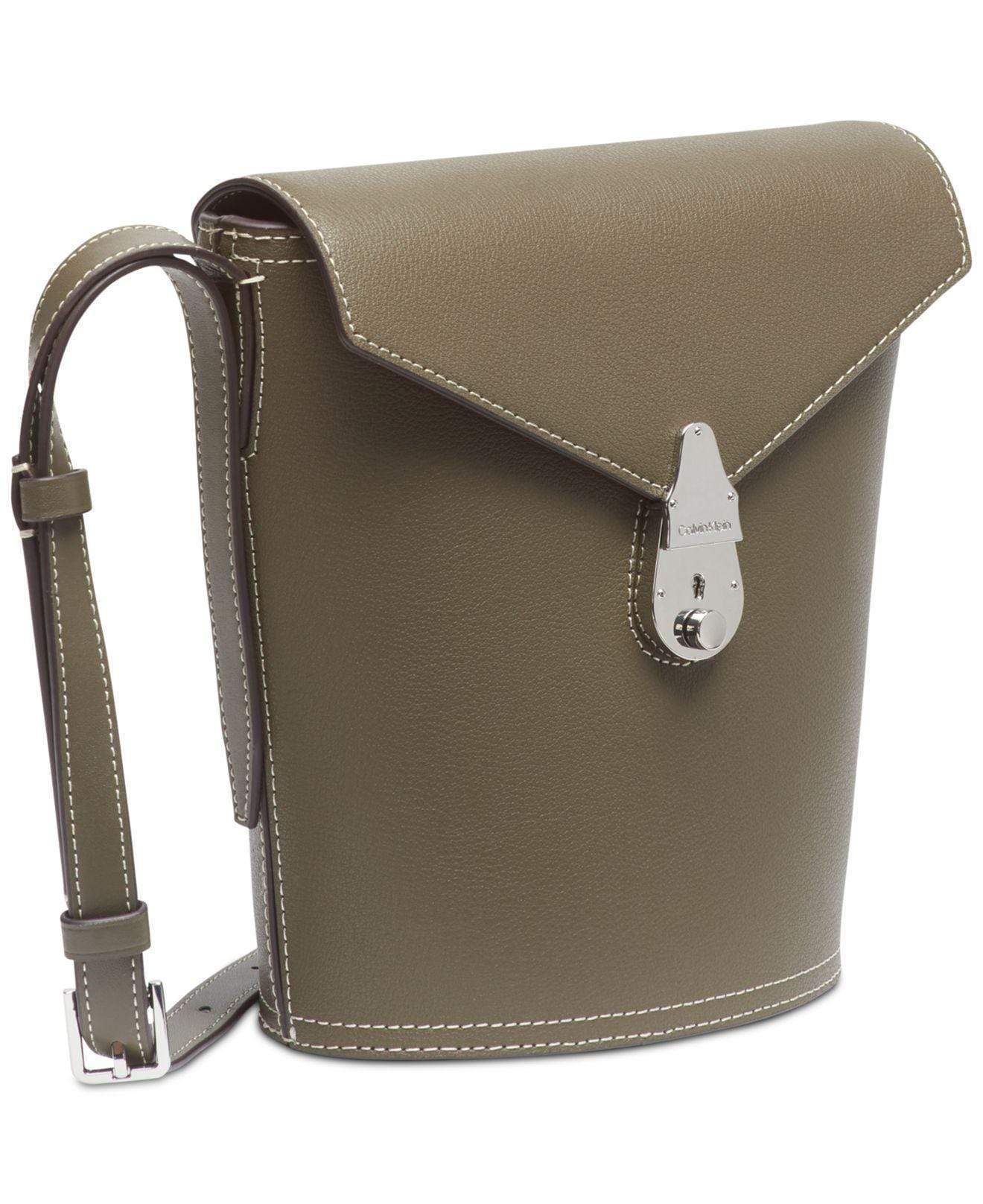 Calvin Klein Lock Leather Shoulder Bag