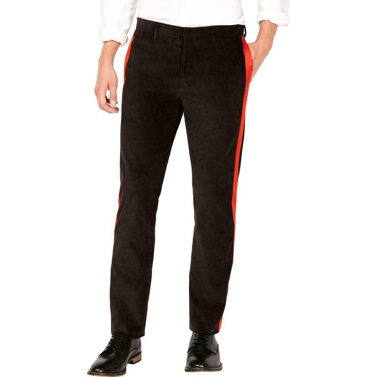 CALVIN KLEIN Mens Bottoms Medium / Black CALVIN KLEIN - Slim Fit Stripe Trousers