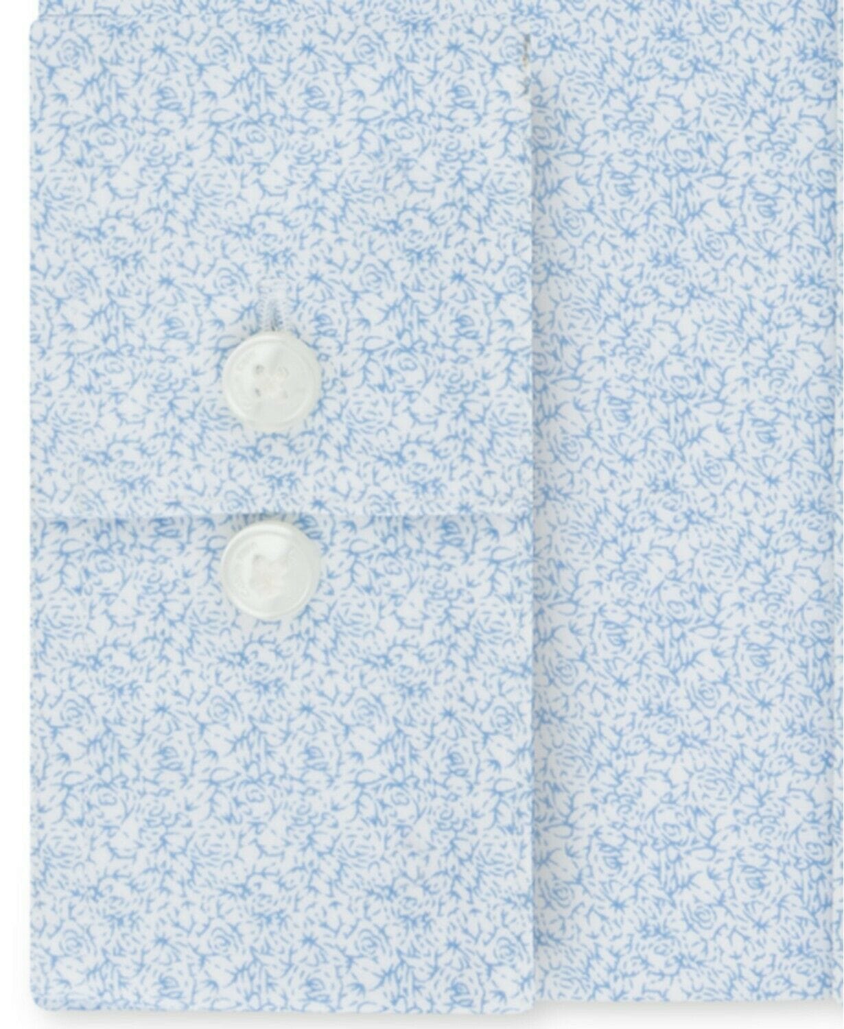 CALVIN KLEIN Mens Tops XL / Blue CALVIN KLEIN - Printed Slim Fit Button Down Shirt