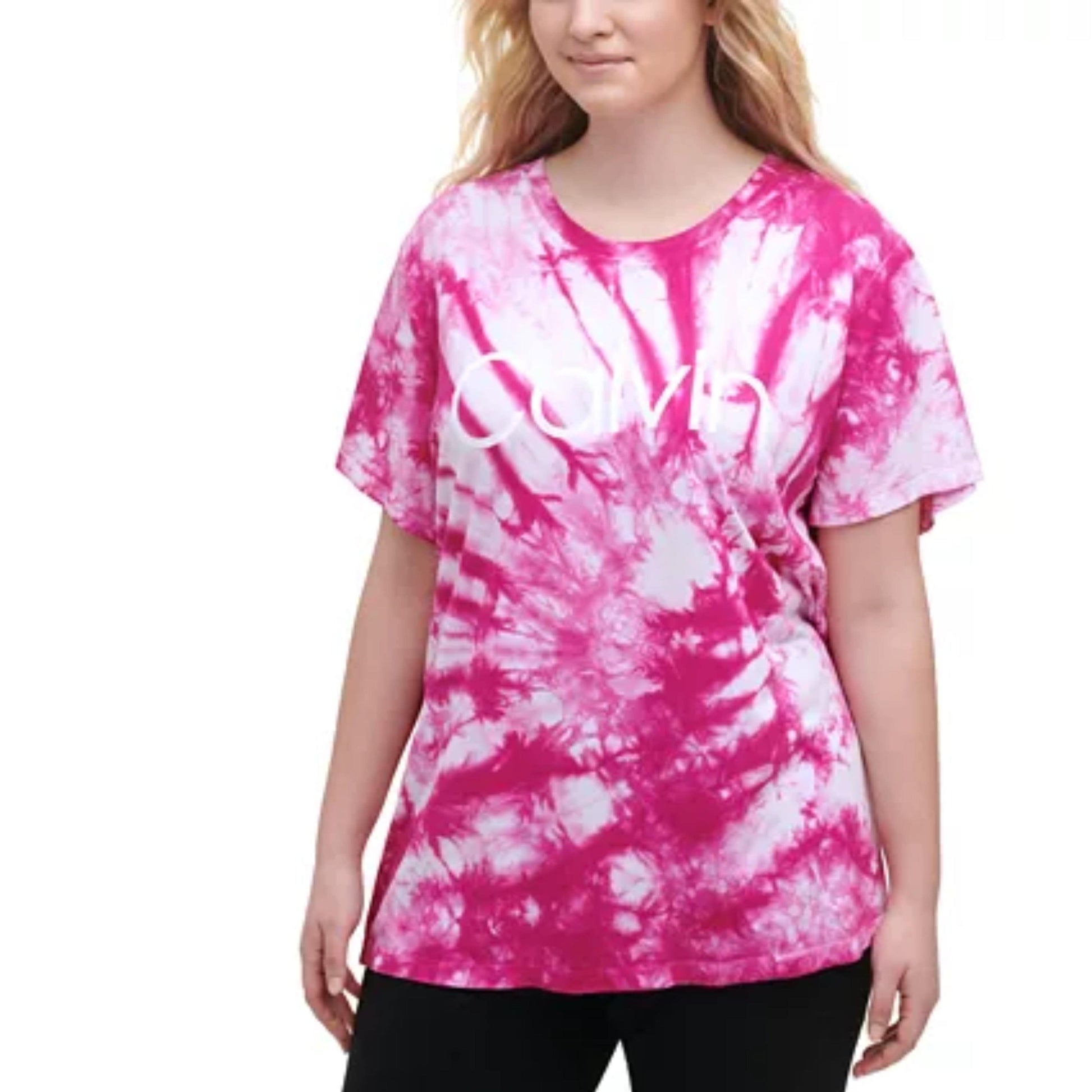 CALVIN KLEIN Womens Tops XXL / Multi-Color CALVIN KLEIN - Tie-Dyed Logo Shirt