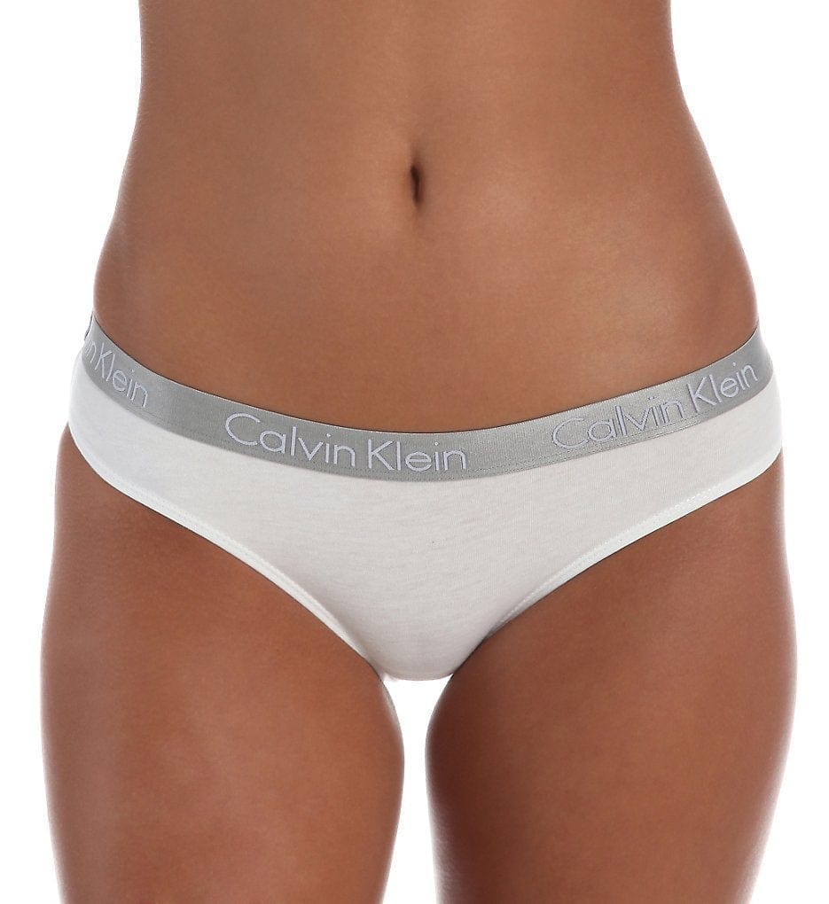 CALVIN KLEIN womens underwear Small / White/Silver Radiant Cotton Bikini Panty