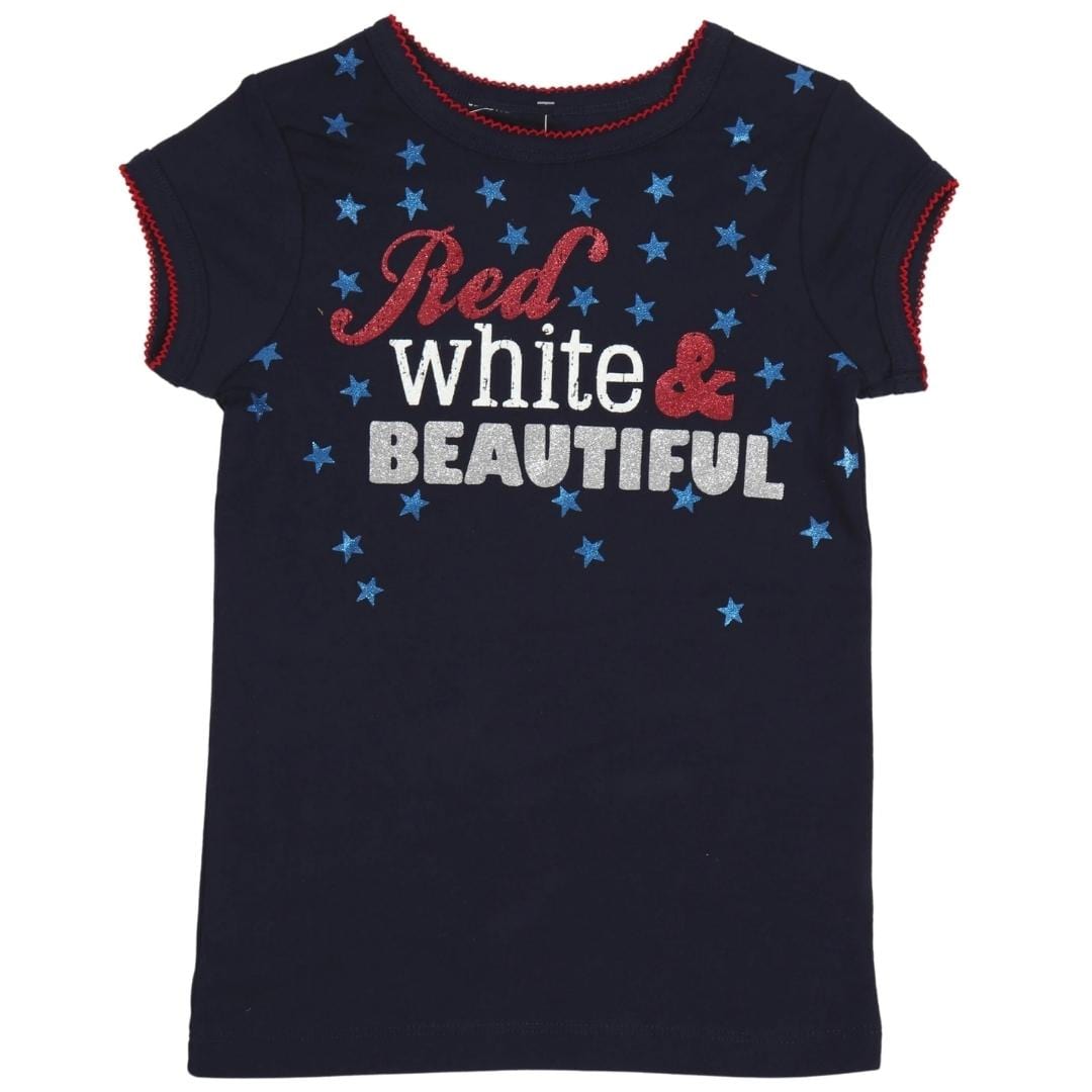 CARTER'S Girls Tops 5 Years / Multi-Color CARTER'S - Kids- Red White & Beautiful Short Sleeve Top