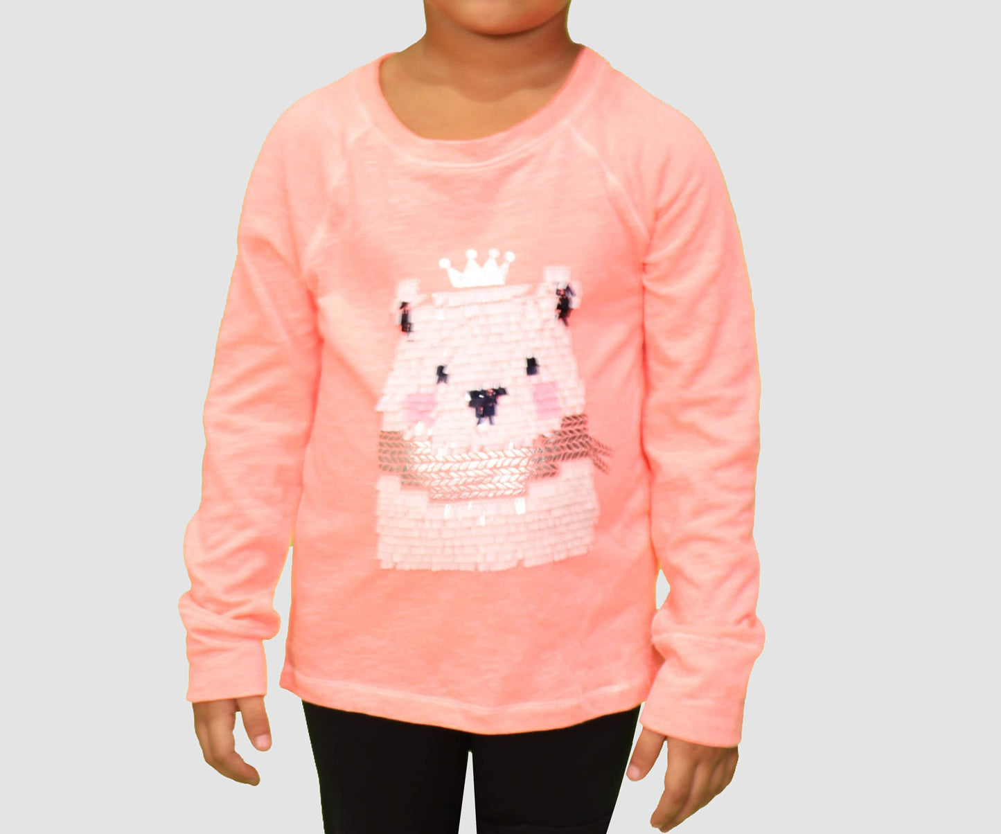 CAT & JACK Girls Tops 4-5 Years / Coral Long Sleeve Top
