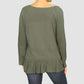 CATO Womens Tops Small / Olive Long Sleeve Top