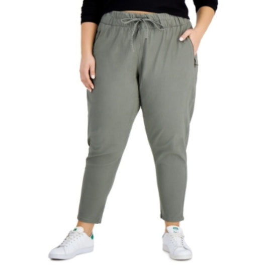 CELEBRITY PINK Womens Bottoms XL / Green CELEBRITY PINK - Zip-Pocket Pull-on Pants