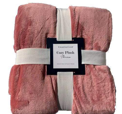 CHARTER CLUB Bed & Bath Coral Pink CHARTER CLUB - Coral Plush Blanket