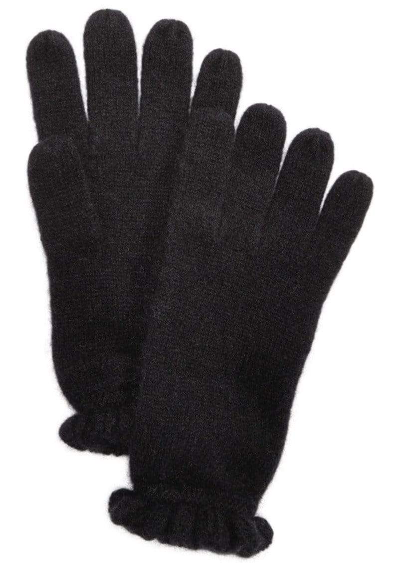 CHARTER CLUB Clothing Accessories One-Size / Black CHARTER CLUB - Ruffled Cashmere Gloves
