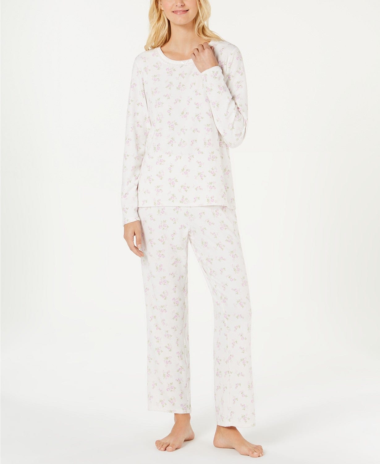 CHARTER CLUB Womens Bottoms XL Printed Thermal Fleece Pajama Set - 2 Pieces