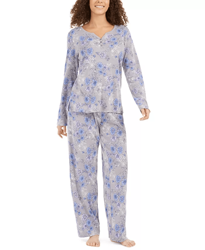 CHARTER CLUB Womens Pajama L / Grey CHARTER CLUB - Cotton Pajama Set