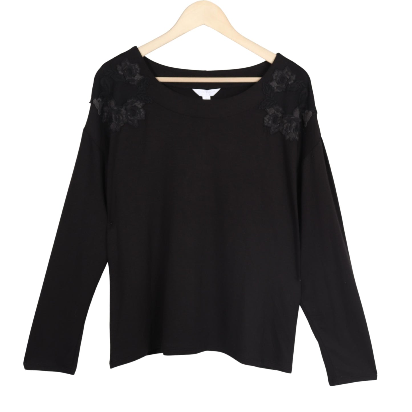 CHARTER CLUB Womens Tops L / Black CHARTER CLUB -  Floral Embroidered