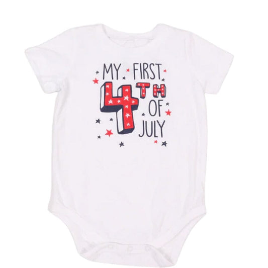 CITY STREETS Baby Boy 9 Month / White CITY STREETS - My First 4th Of July Bodysuit
