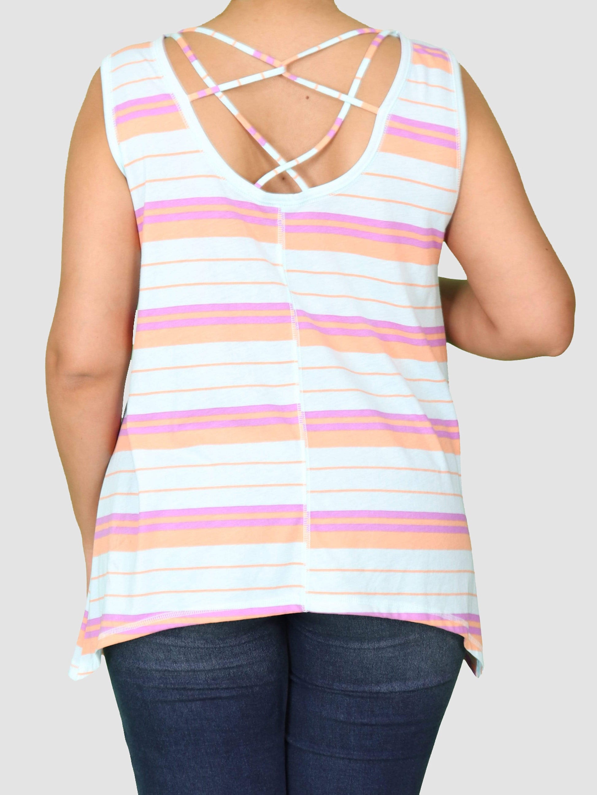 City Streets Womens Tops L / Multicolor Sleeveless Wide-fit Top