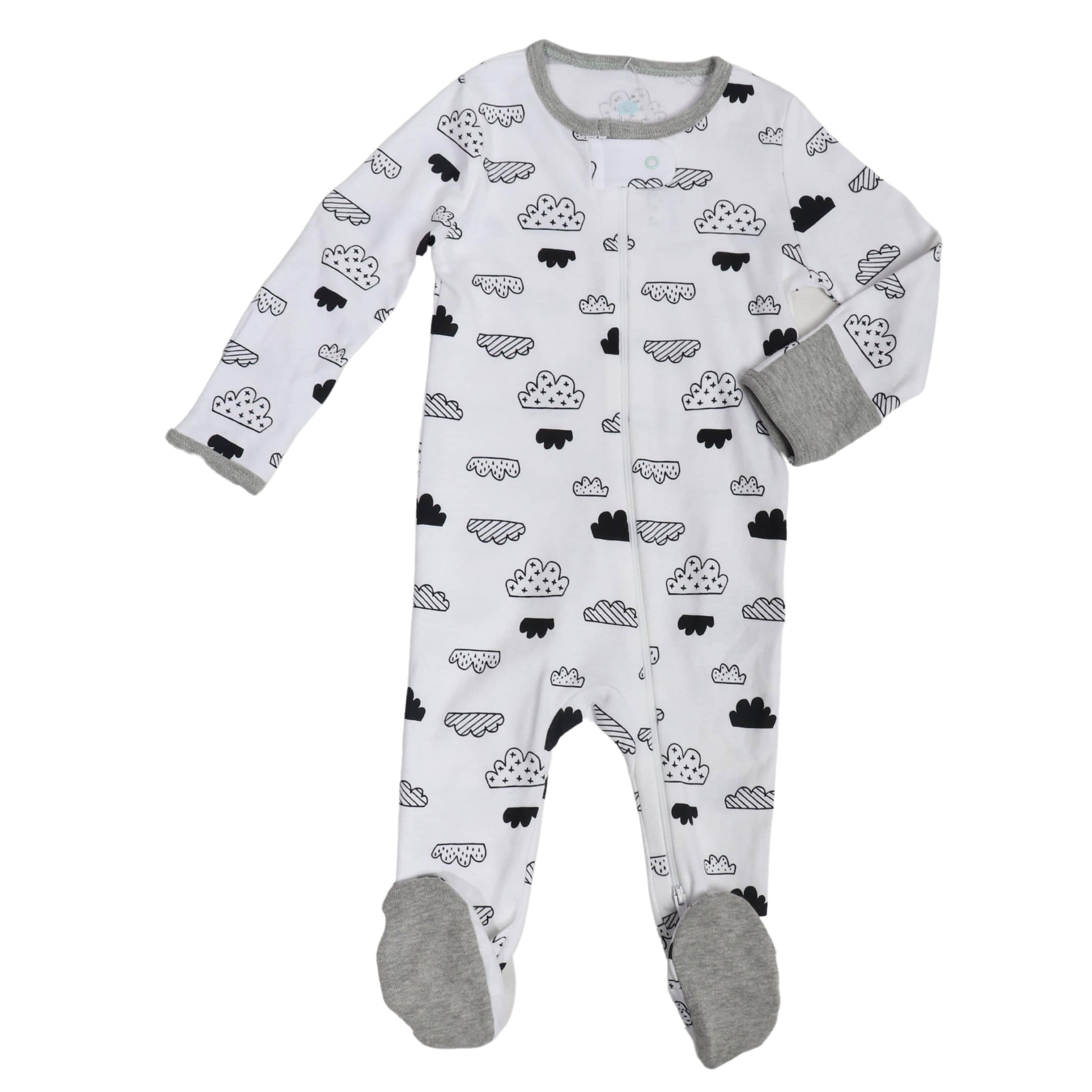 CLOUD ISLAND Baby Boy 6-9 Month / White CLOUD ISLAND - Clouds Printed Overall