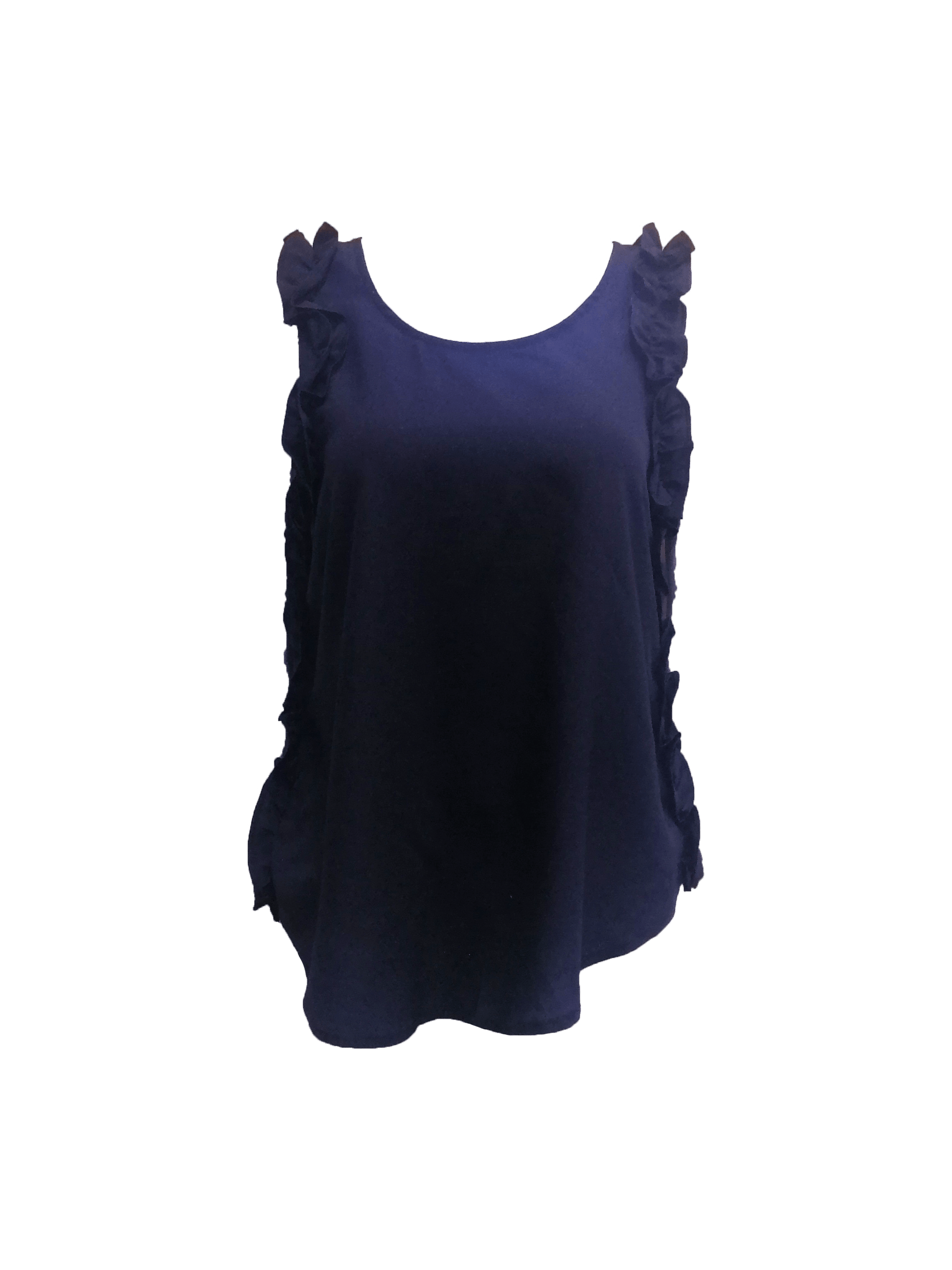 Comme Toi Womens Tops S / Navy Sleeveless Shirt