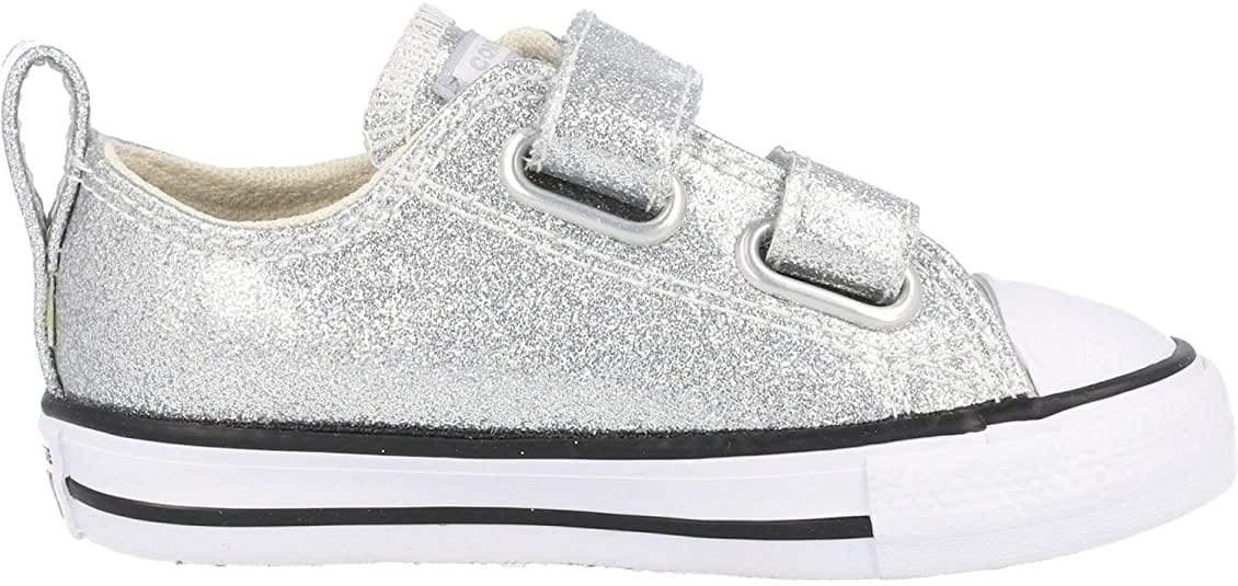 CONVERSE Kids Shoes 29 / Silver CONVERSE - Chuck Taylor All Star Ox Coated Glitter Infant Trainers Shoes