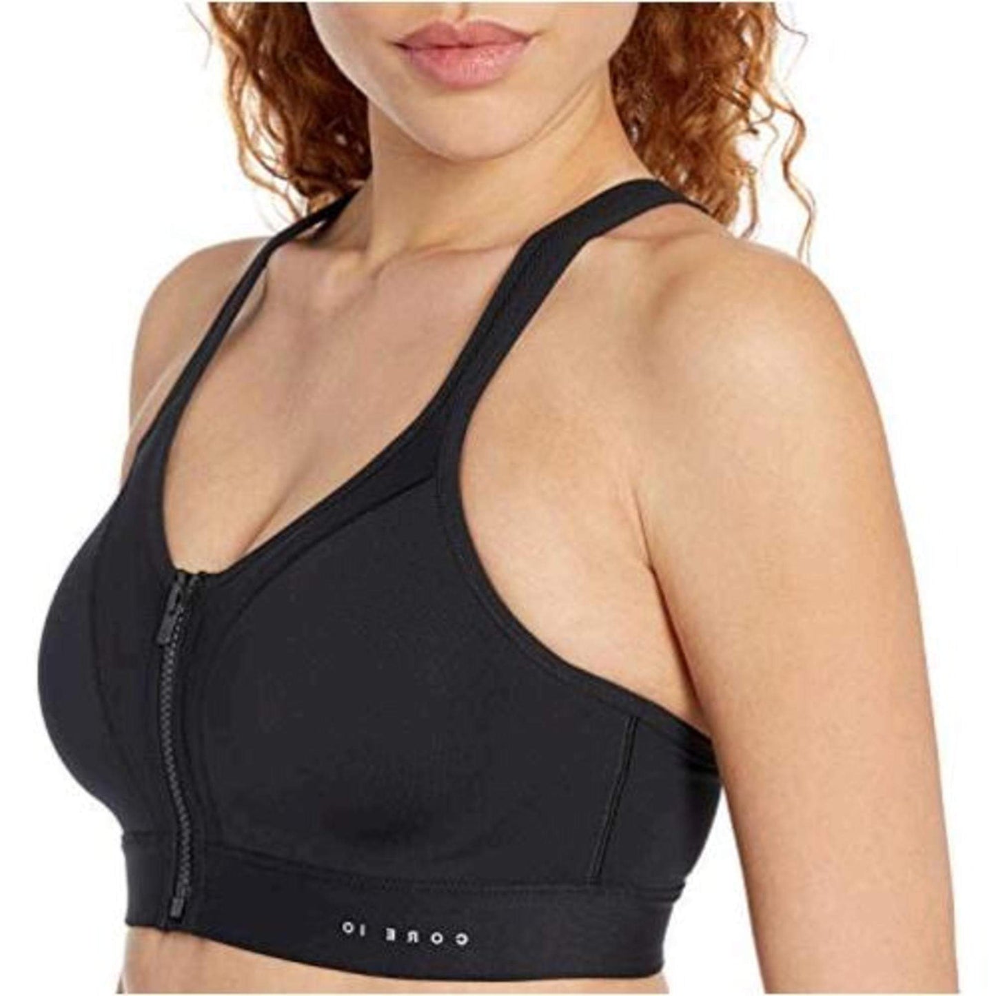 CORE 10 womens underwear 44DD / Black Full Support Wire-Free Front-Zip Sports Bra