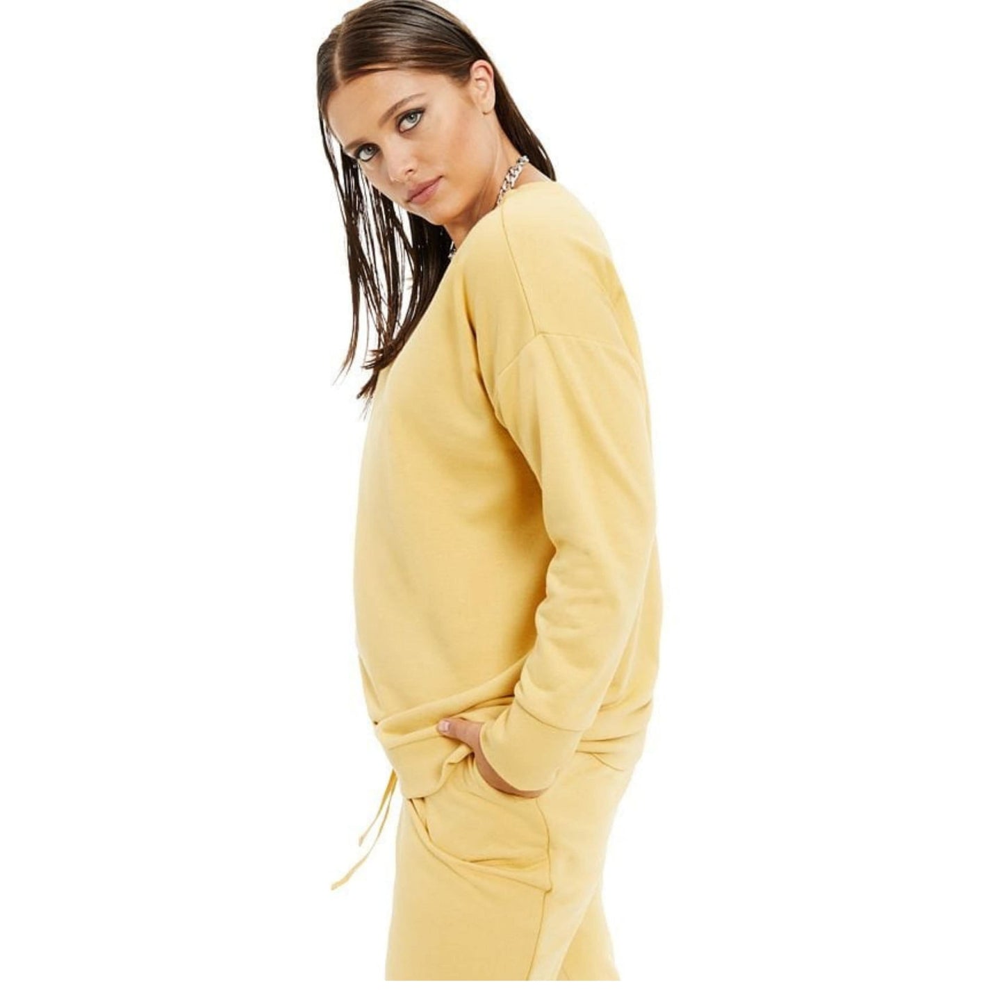 DANIELLE BERNSTEIN Womens Tops XL / Yellow DANIELLE BERNSTEIN -  French Terry Sweatshirt