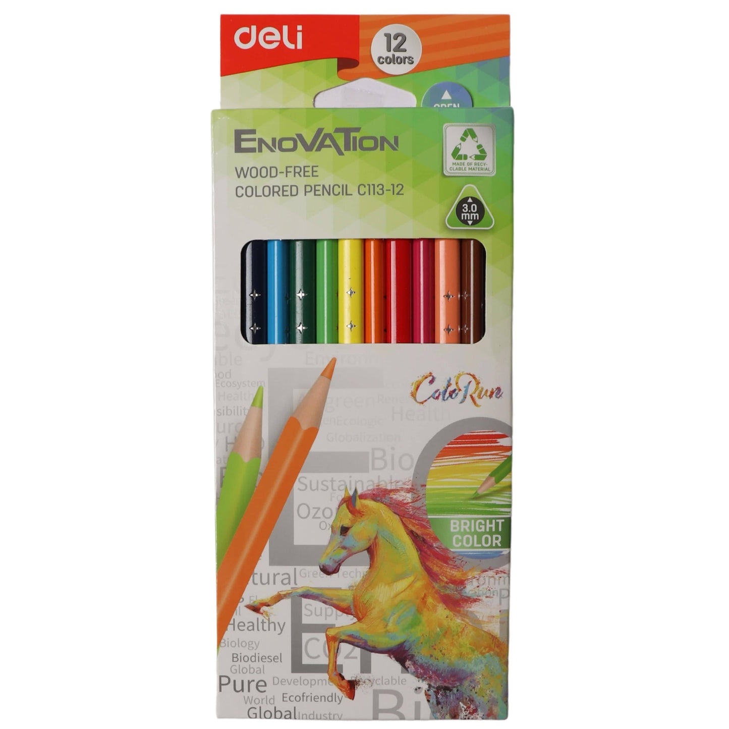 DELI DELI - Wooden Coloring Pencils 12 Colors Long