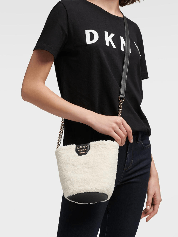 DKNY Handbags Off-White DKNY - Shane Sherpa Bucket Bag