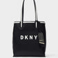 DKNY Bags Black/White Tote Bag Black Jade Striped Leather Logo Tote
