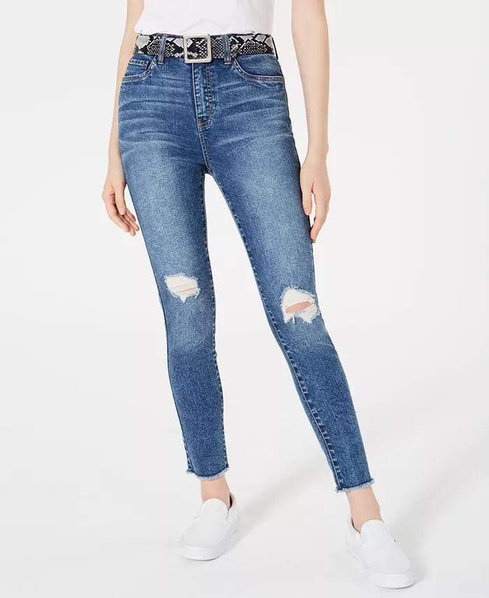 DOLLHOUSE Womens Bottoms 28 / Blue DOLLHOUSE - Ripped Skinny Jeans
