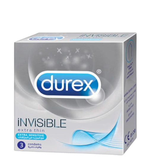 DUREX Condom & Contraceptive DUREX - Invisible Extra Thin Condom, Pack of 3