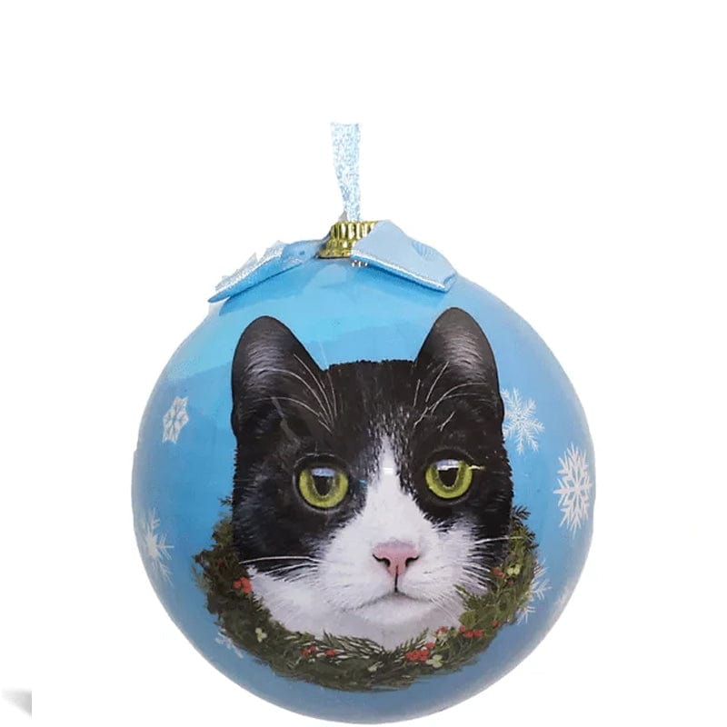 E&S General Merchandise Blue E&S - Tuxedo Cat Christmas Ornament