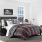 Eddie Bauer Comforter/Quilt/Duvet Full / Queen - 224cm x 224cm / Gray Willow Plaid Comforter - 3 Piece