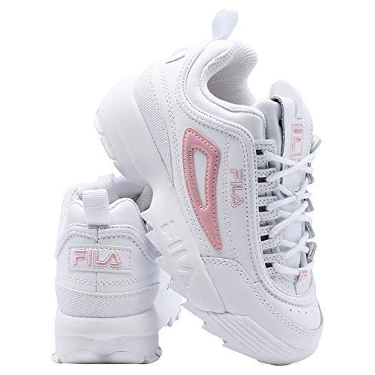 FILA Kids Shoes 35 / White/Pink Disruptor II Metallic Sneaker