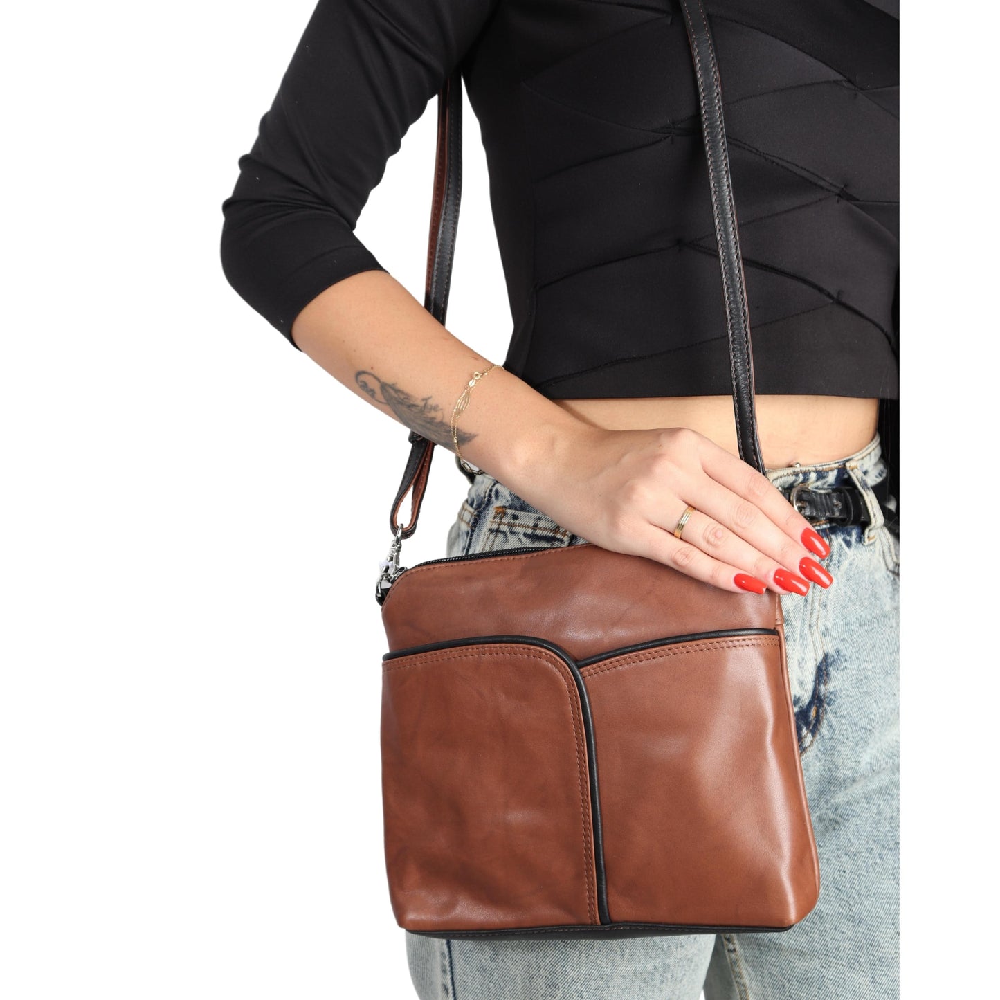 GENUINE Women Bags Brown GENUINE - Zipper Closure Handbags