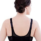 GLAMORISE womens underwear 42D / Black Sports Bra, Unlined Wire-Free, Full Coverage