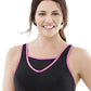 GLAMORISE womens underwear 40C / Black - Pink Wirefree Back Close Sports Bra