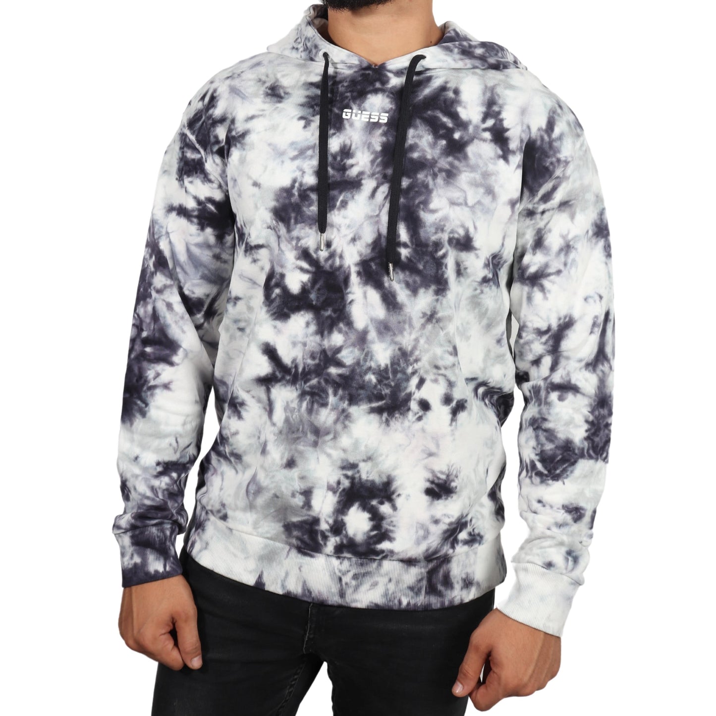 GUESS Mens Tops M / Multi-Color GUESS - Printed Long Sleeve Hooded