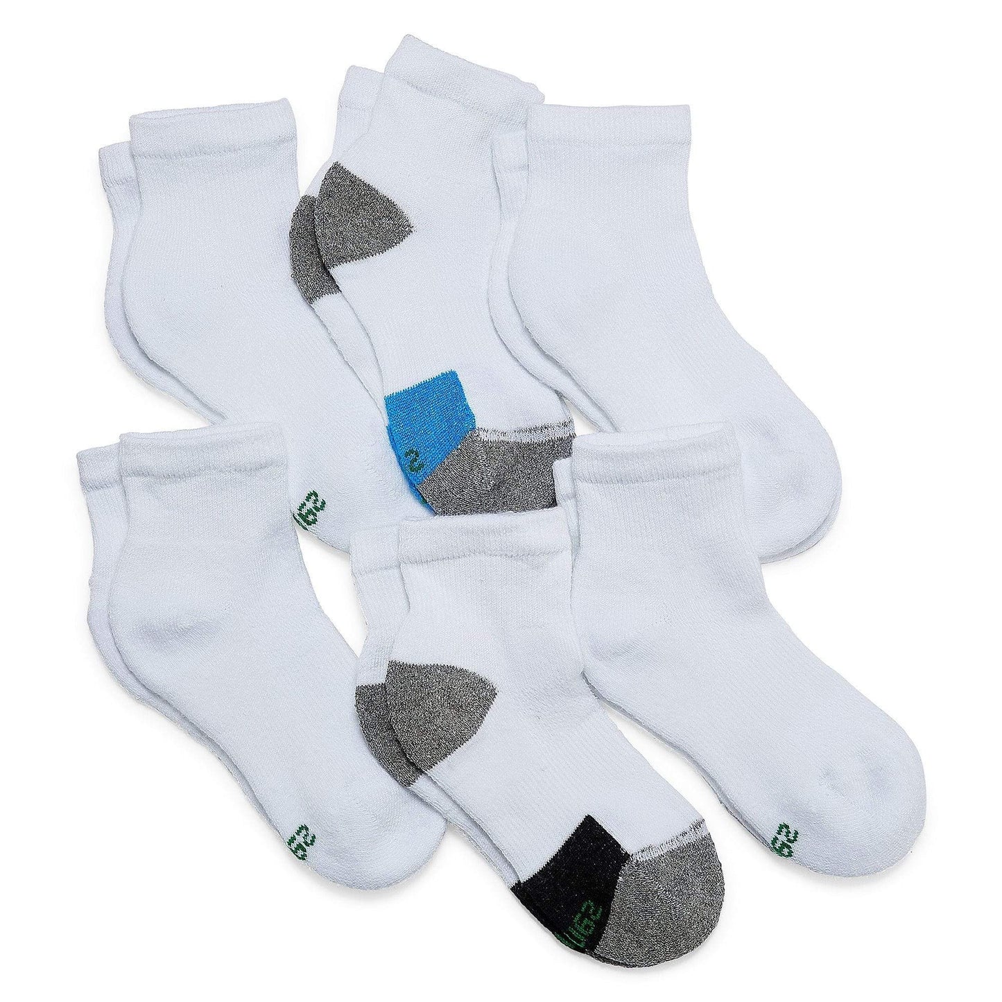 HANES Clothing Accessories M / White HANES - 6 Pair Quarter Socks
