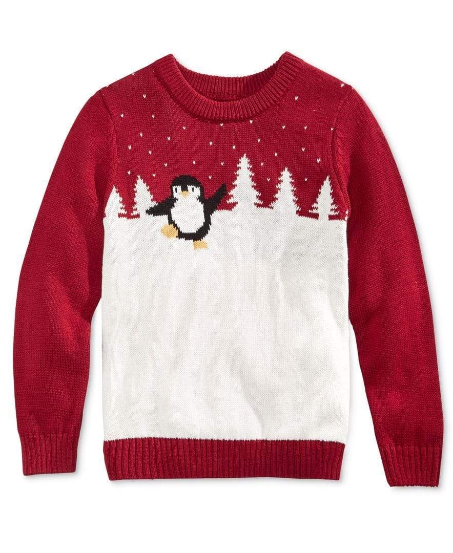 HOLIDAY ARCADE Apparel 7-8 Years / Burgundy/White HOLIDAY ARCADE - Penguin Sweater