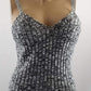 HOOKED UP Womens Tops L / Black/White Marled Rib-Knit Sweater Tank