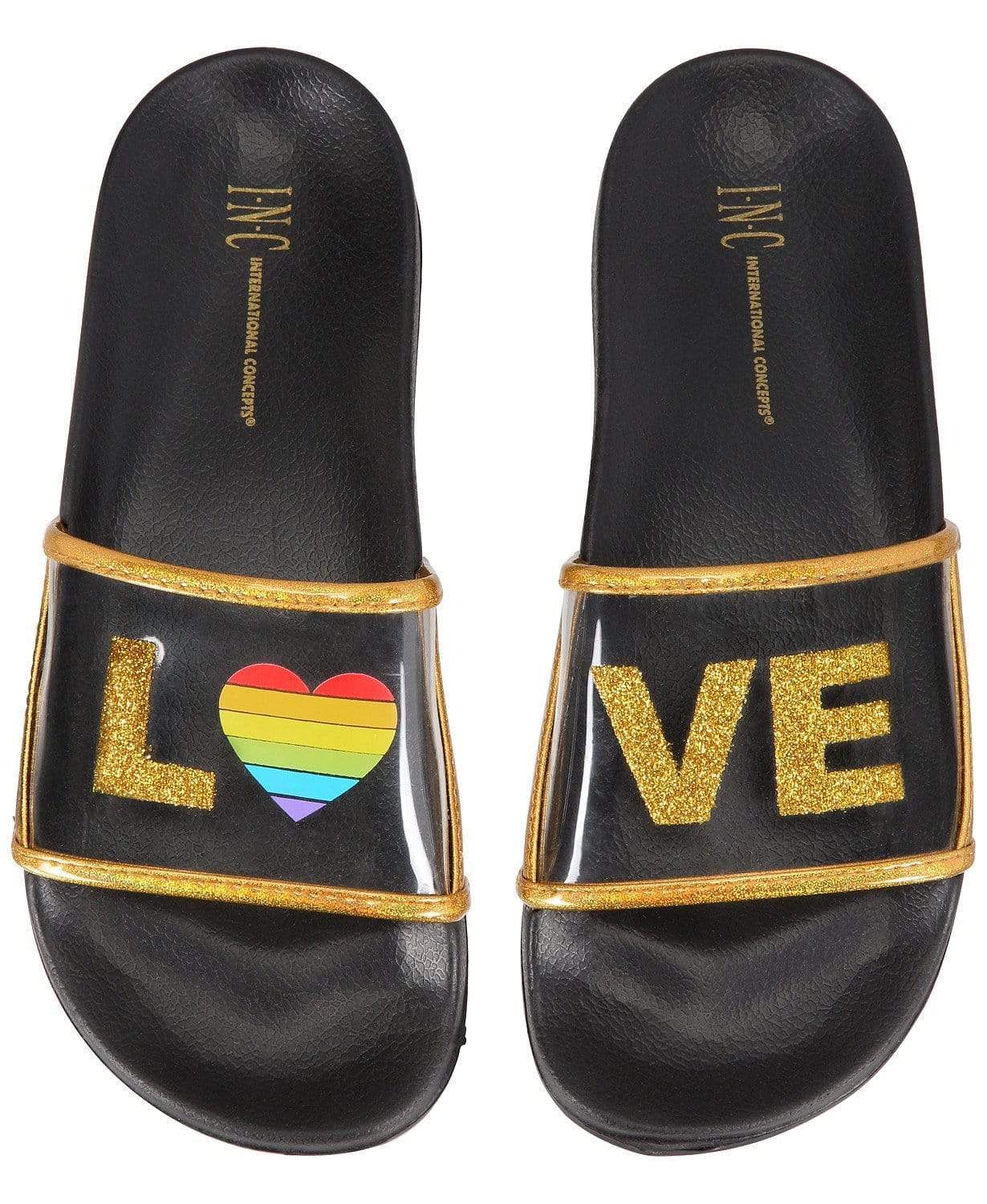 I.N.C International Concepts Womens Shoes 40-41 Rainbow Love Slide Slipper