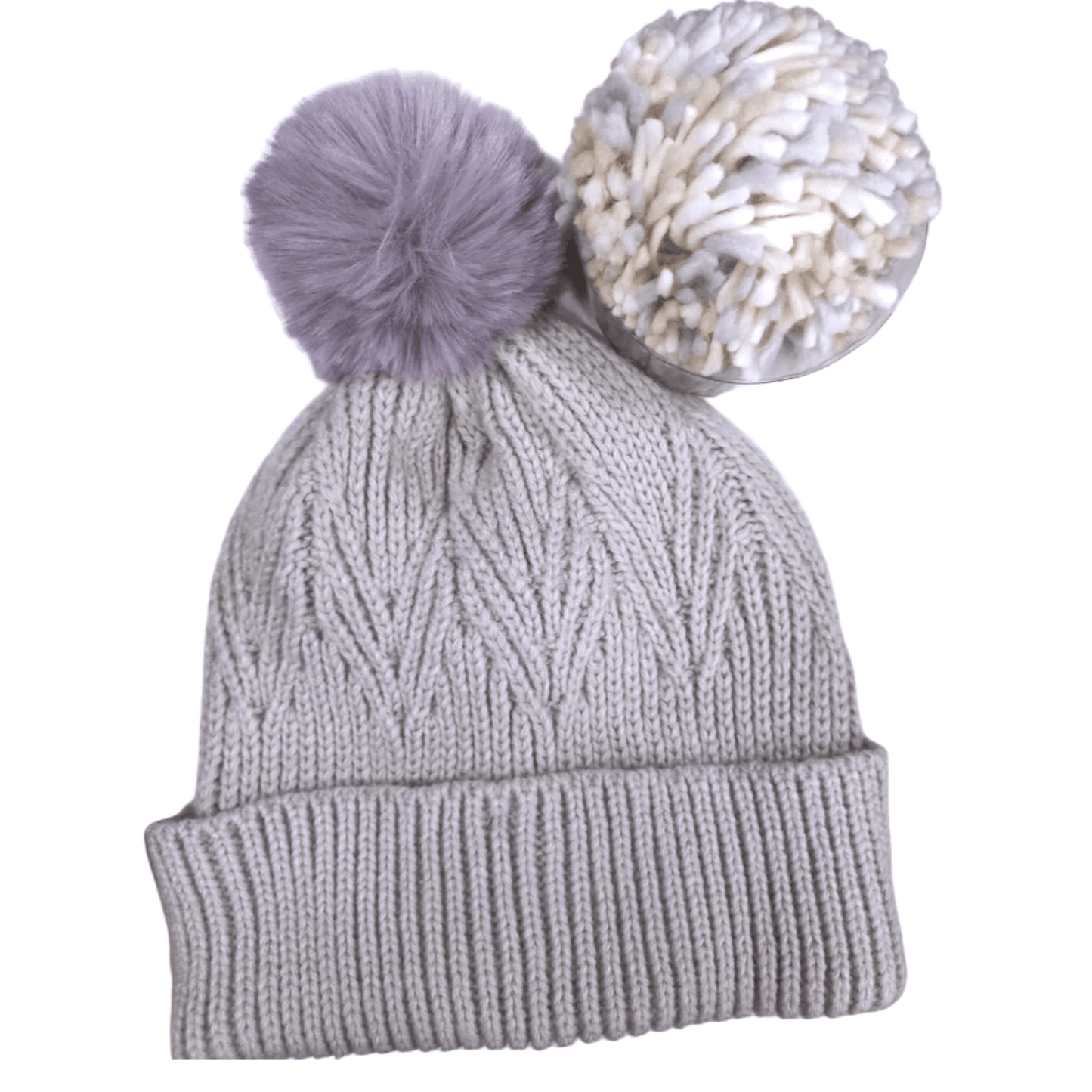 INC INTERNATIONAL CONCEPTS Hats & Headbands Grey I.N.C - Two Detachable Poms With A Beanie